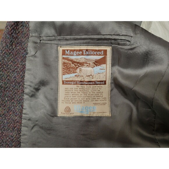 Vtg‎ Magee Tweed Mens Donegal Wool Tweed Sport Coat Jacket 44L - Picture 9 of 11